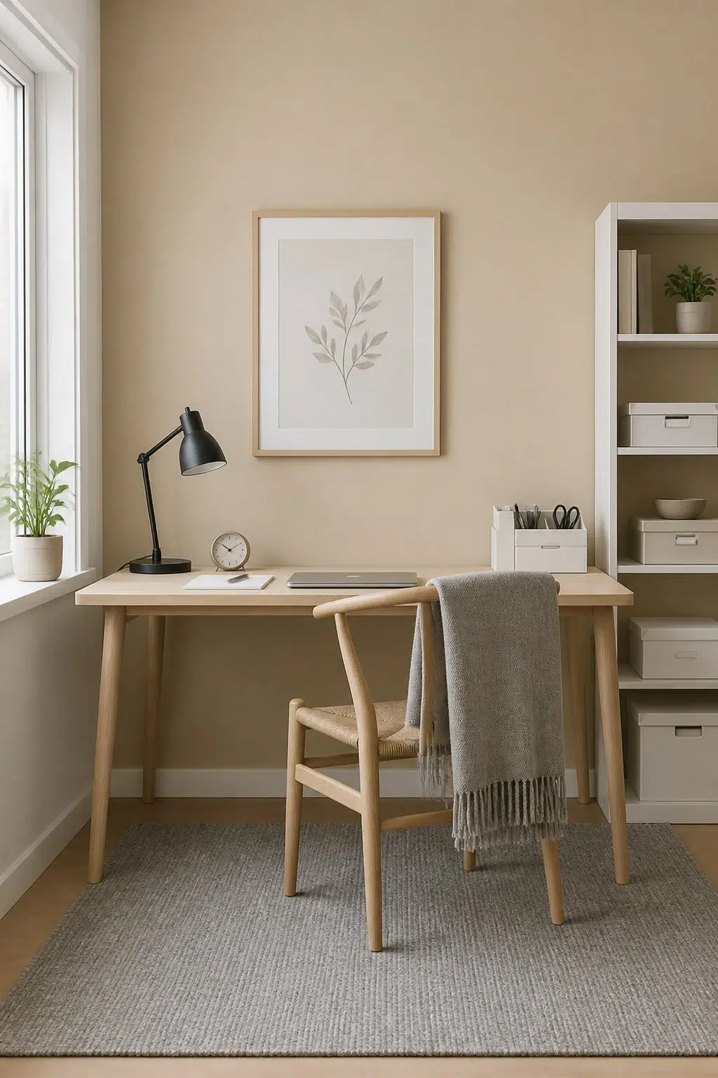 Sherwin-Williams Cargo Pants in a scandinavian home office