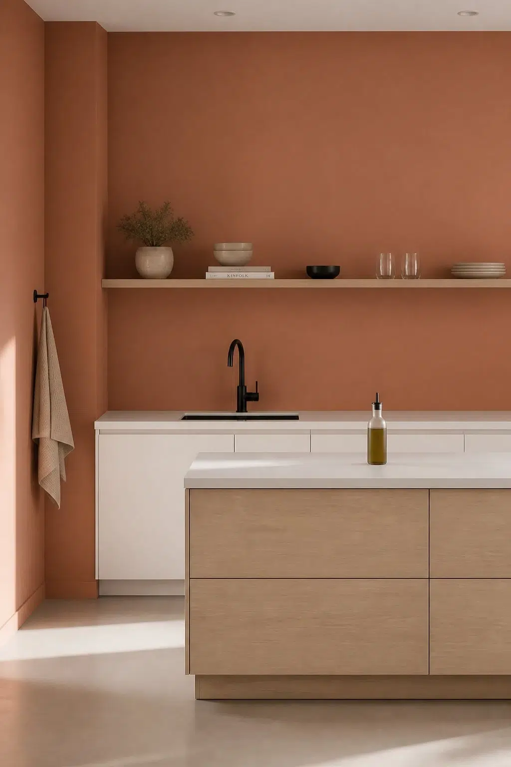 Caribbean Coral — minimalist kitchen