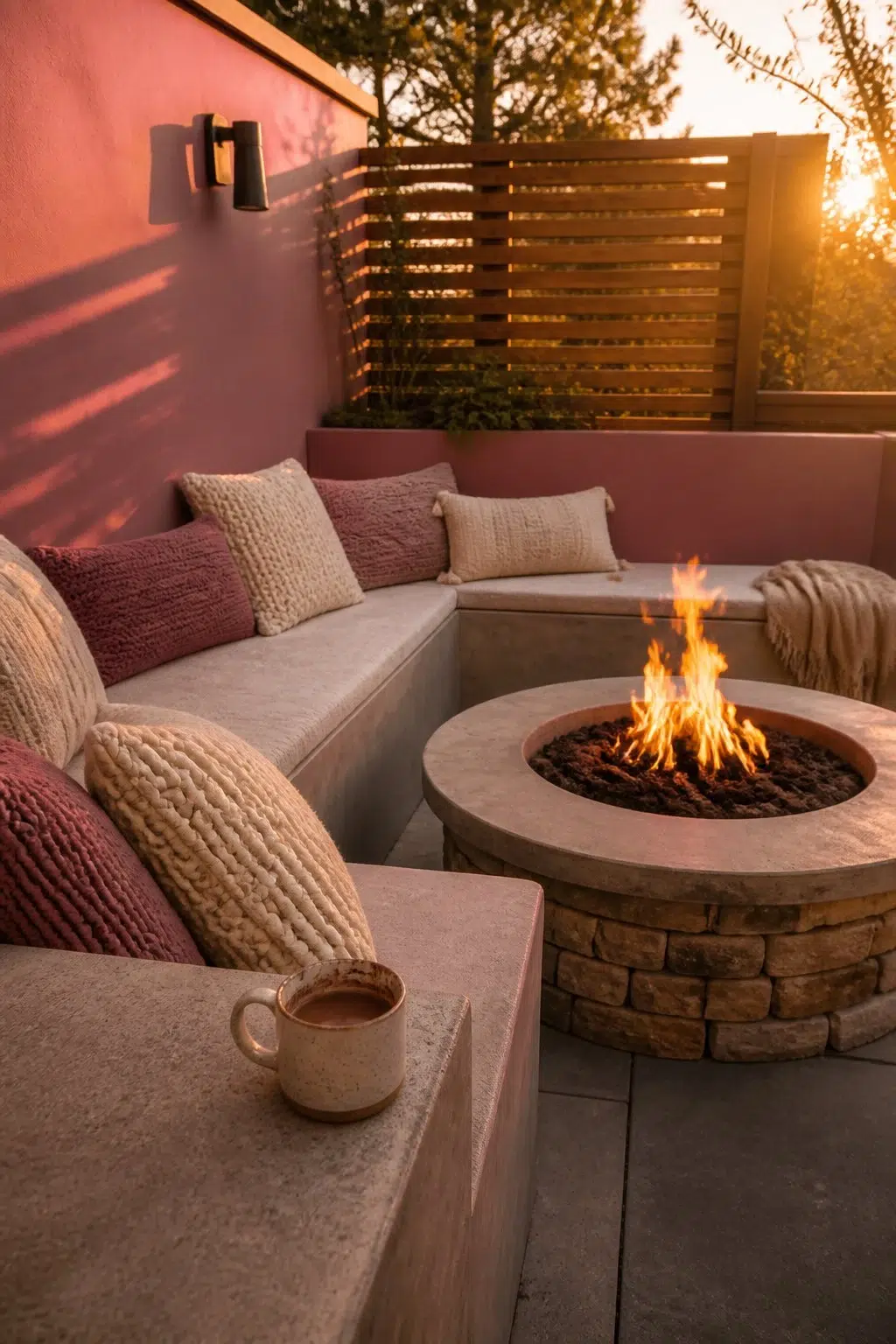 warm patio featuring Carley's Rose by Sherwin-Williams