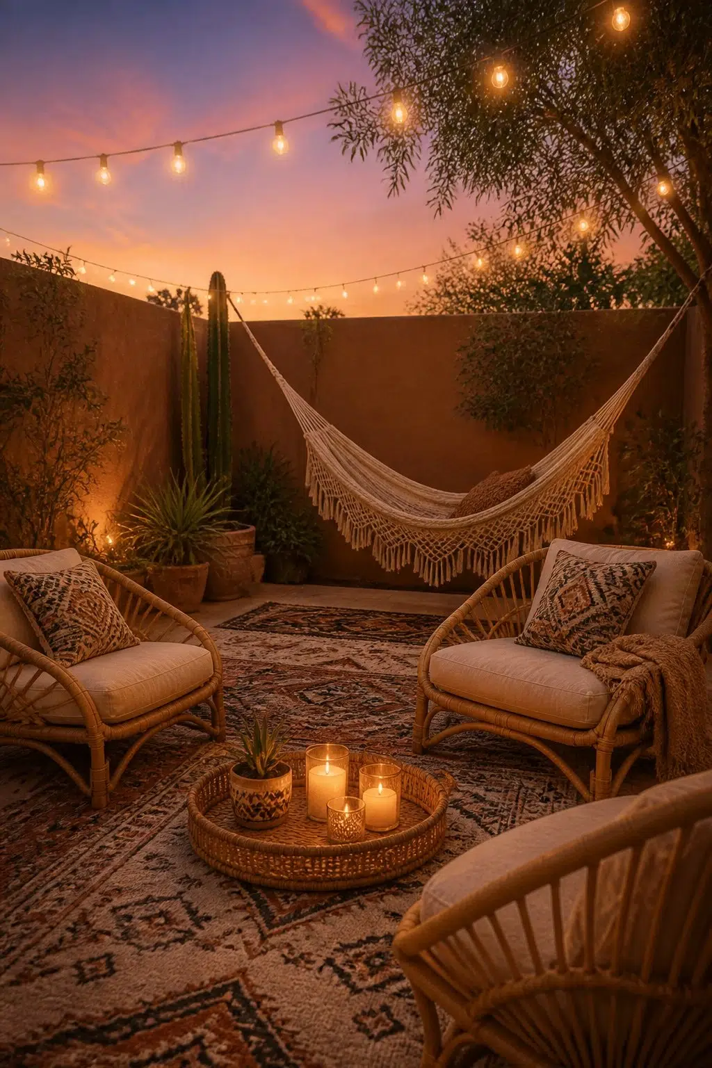 boho patio featuring Carmel by Sherwin-Williams