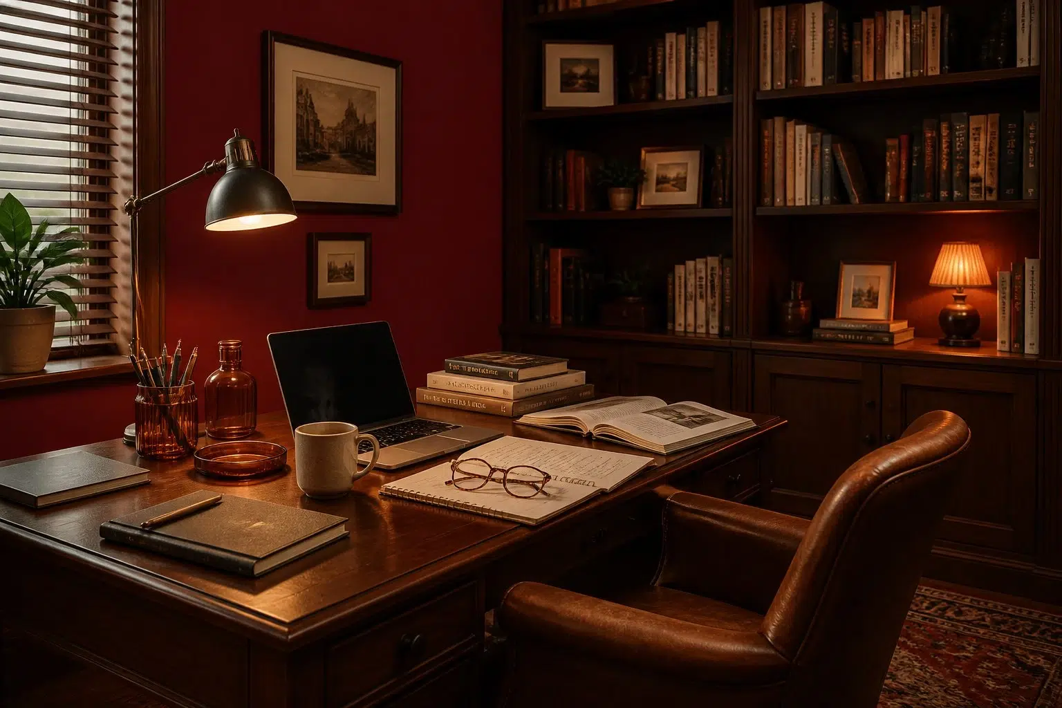 Carmine paint color — Home Office (Warm)