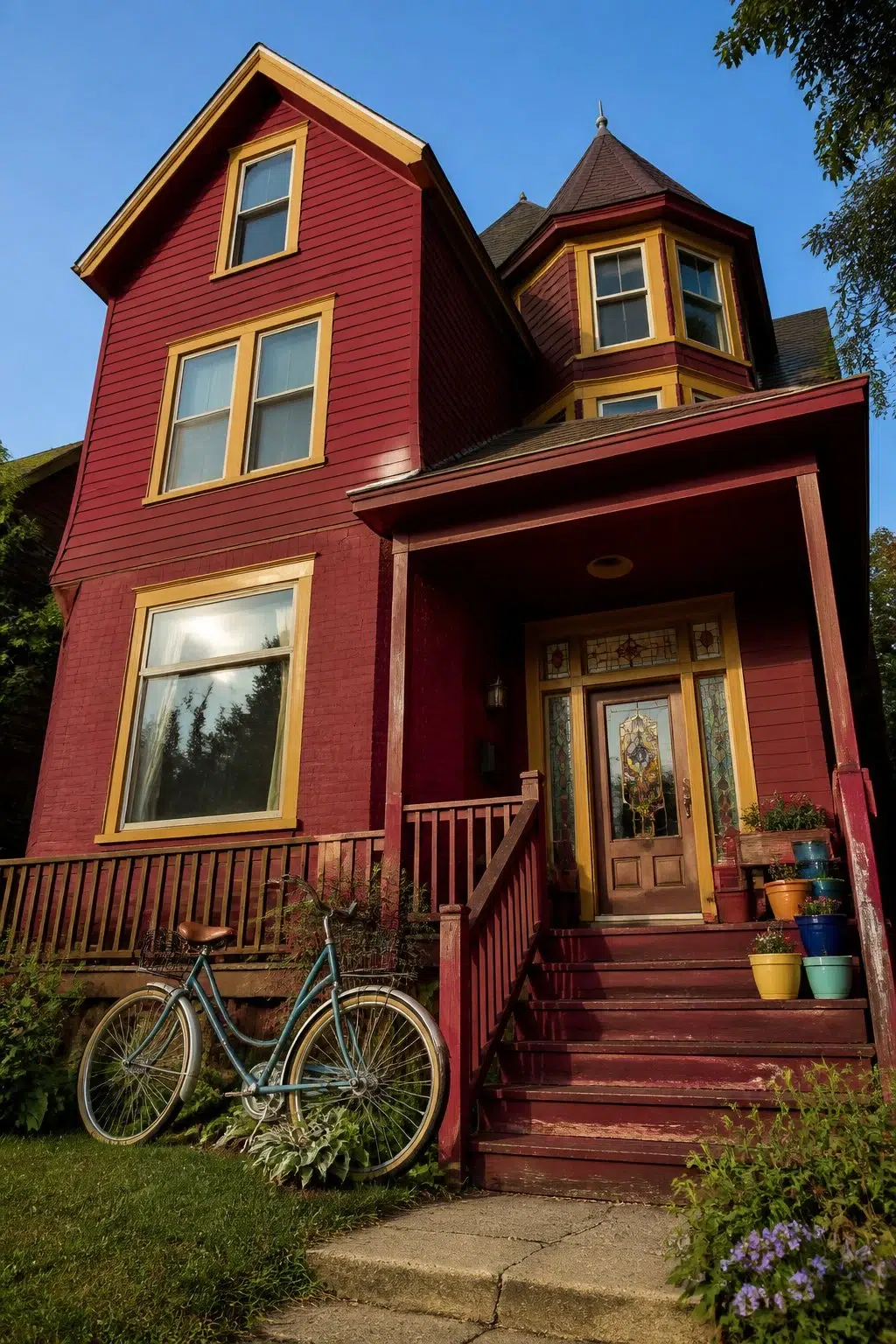 Carmine color — eclectic house inspiration