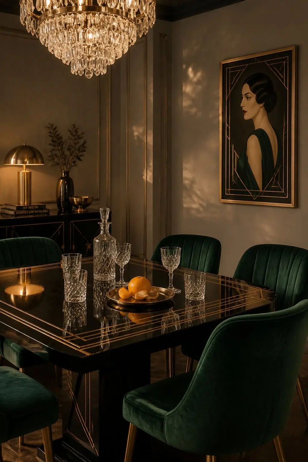 Carriage Stone paint in a art deco dining room
