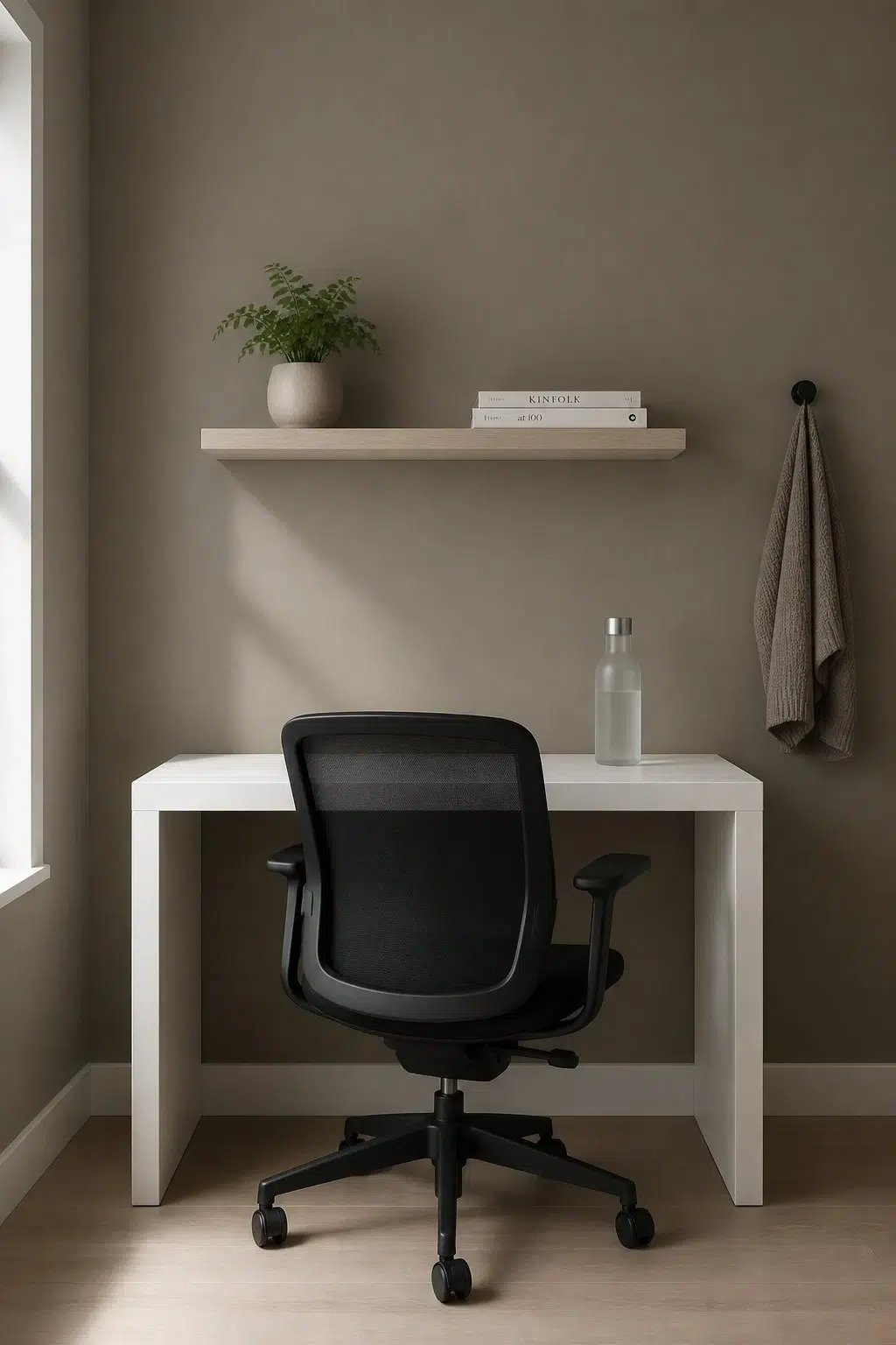 Sherwin-Williams Carriage Stone in a minimalist home office