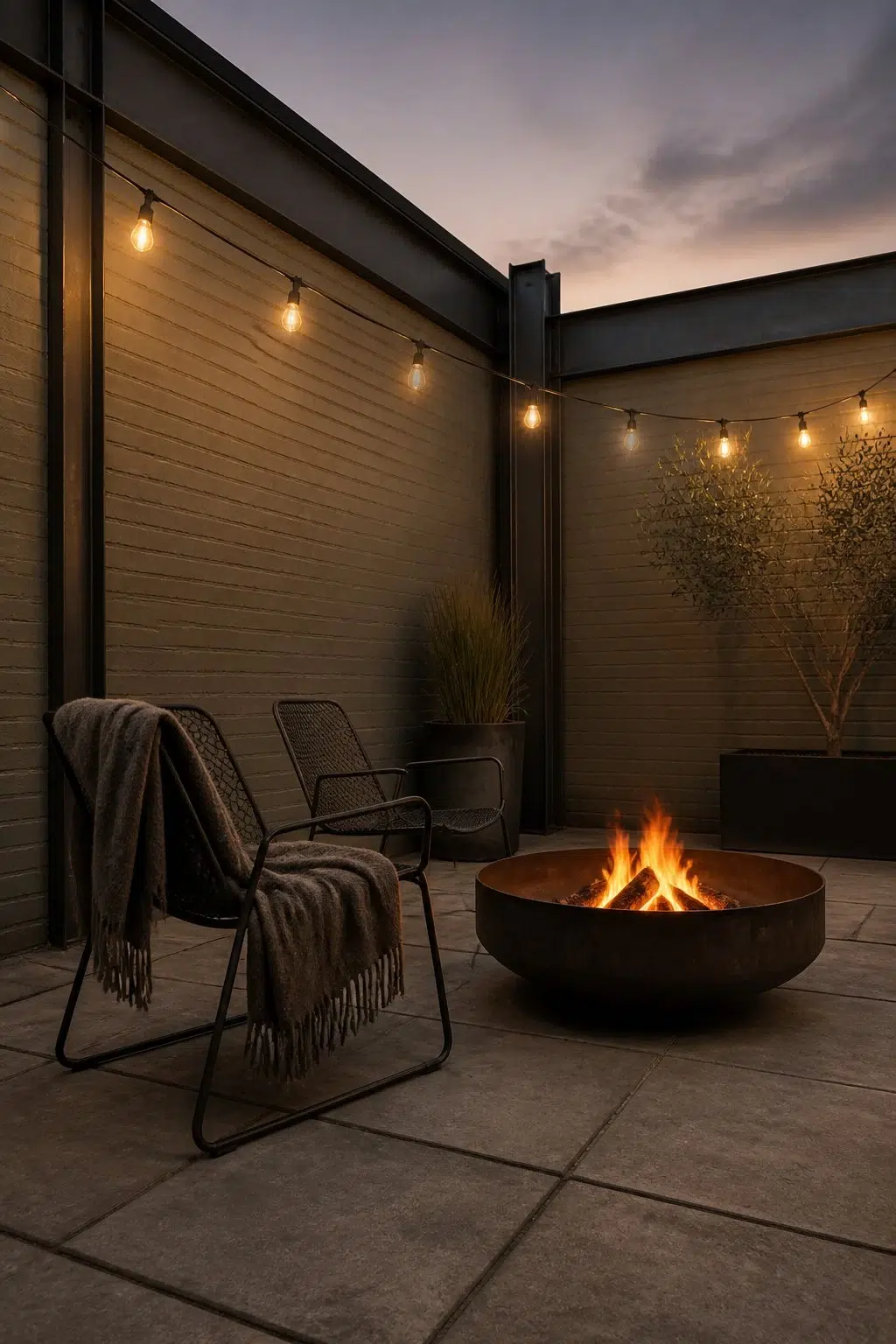 industrial patio featuring Carriage Stone by Sherwin-Williams
