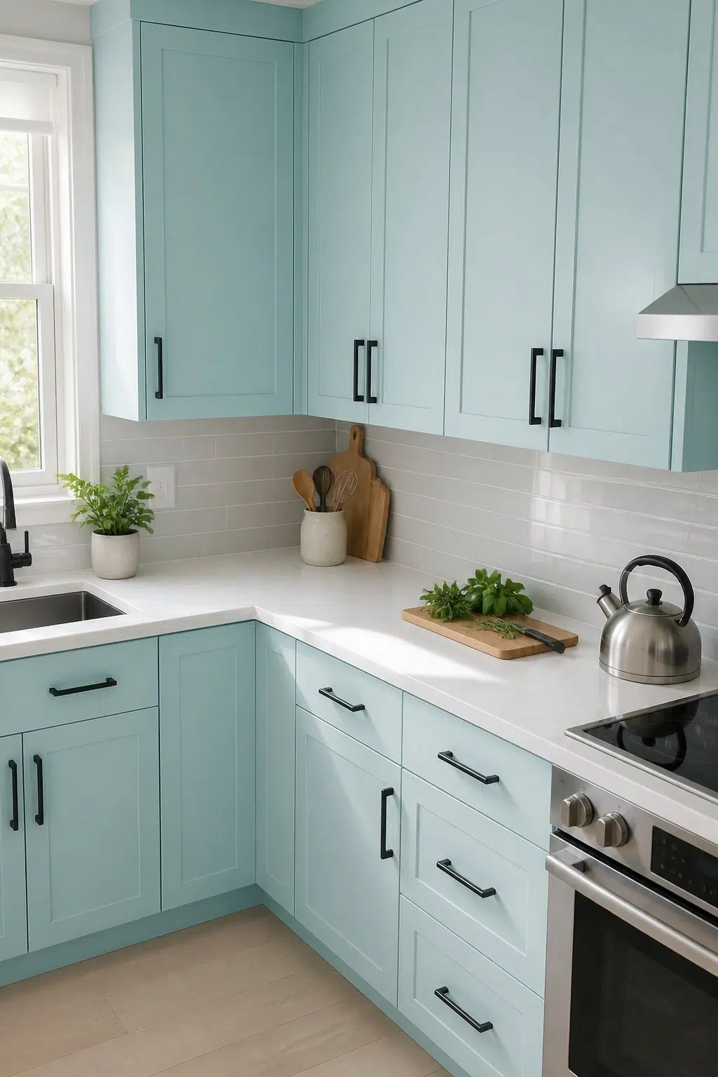 contemporary kitchen featuring Cay by Sherwin-Williams