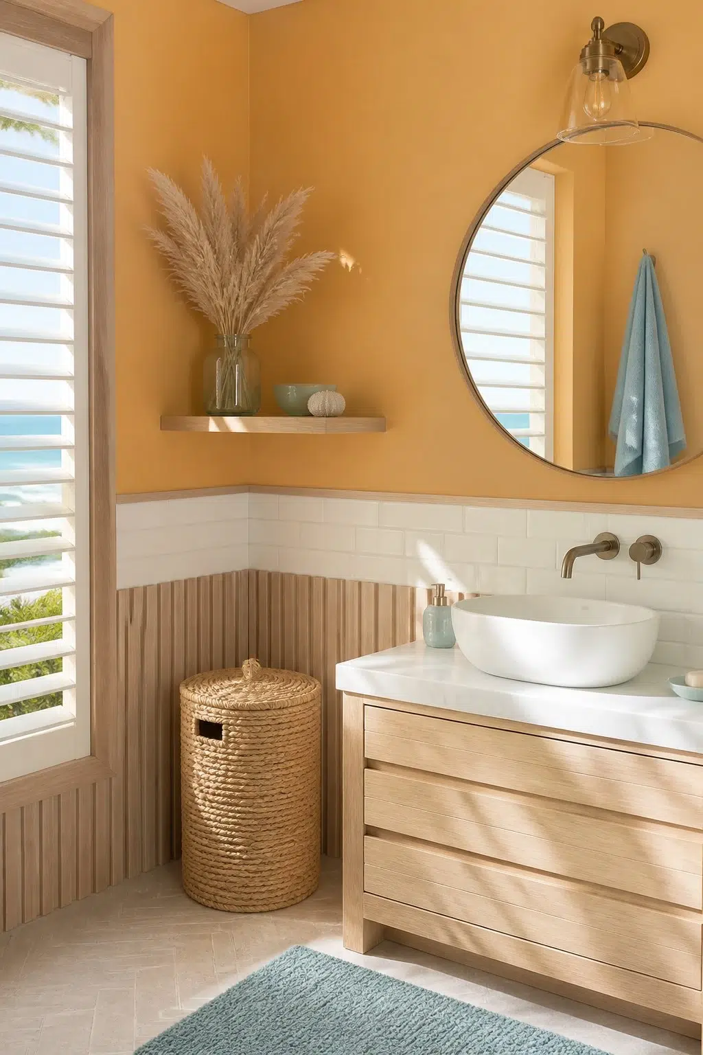 Ceremonial Gold — coastal bathroom