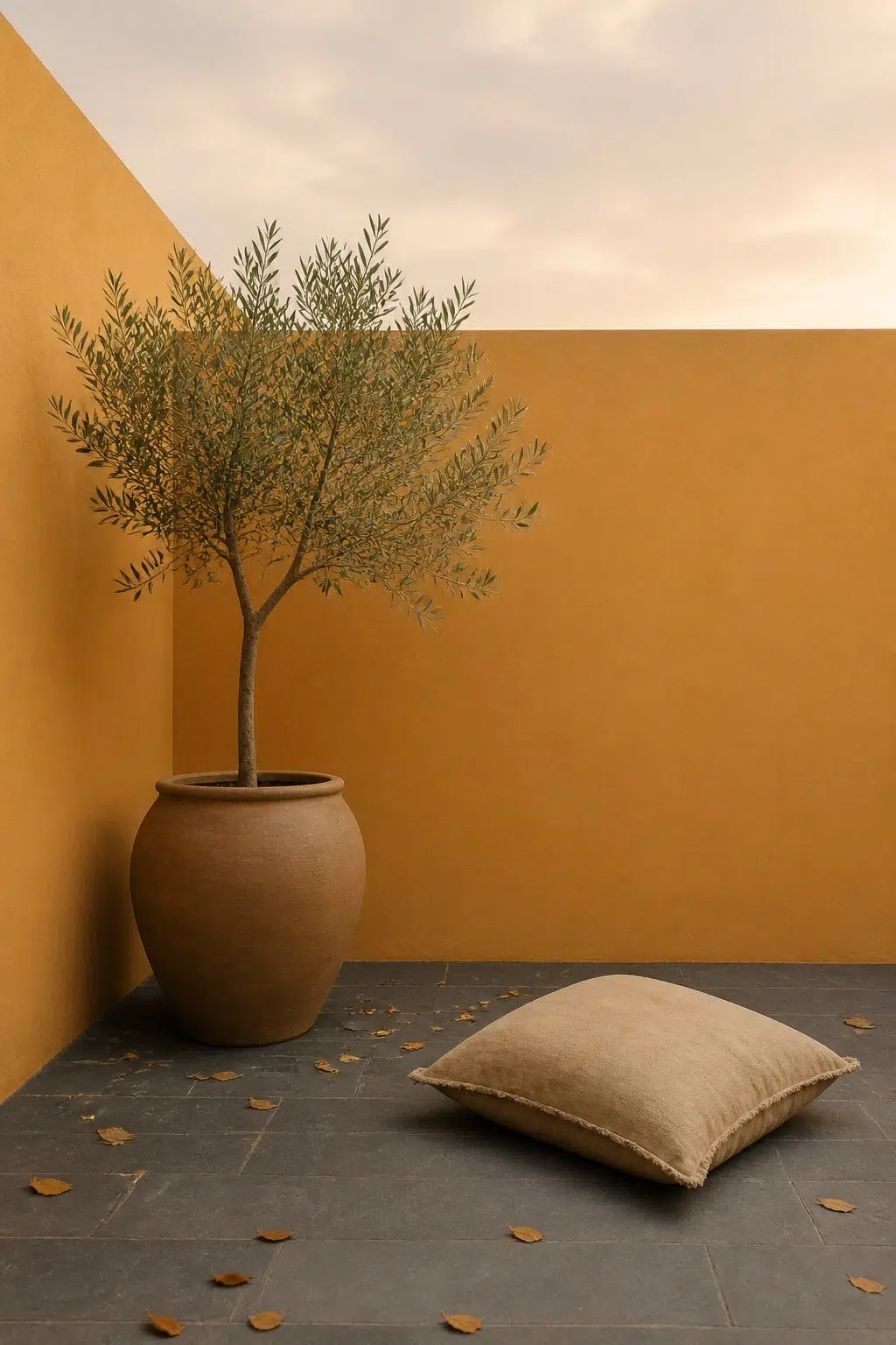 aesthetic patio featuring Ceremonial Gold by Sherwin-Williams