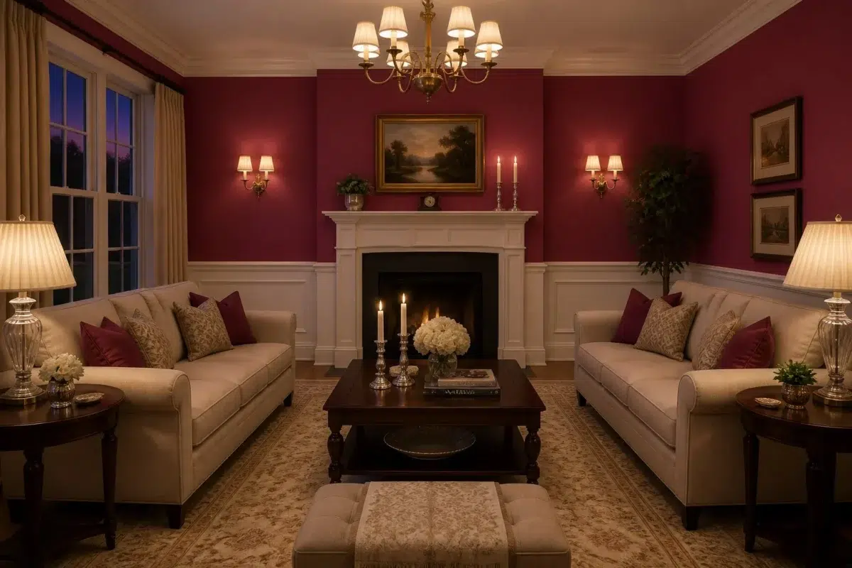 Cerise paint color — Living Room (Traditional)