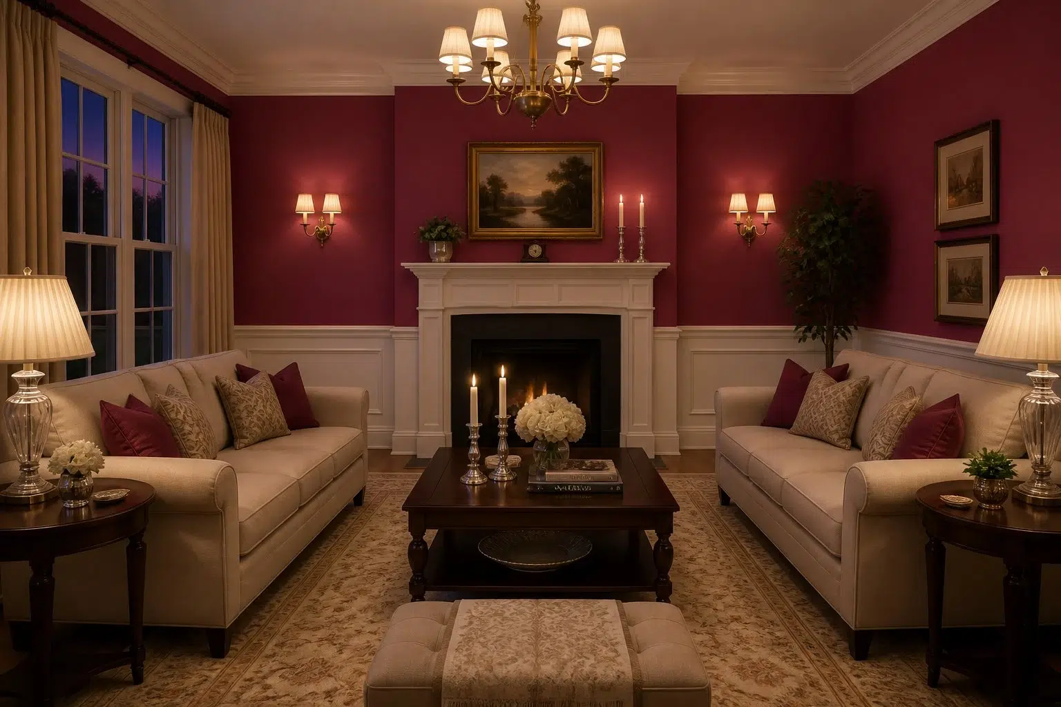 Cerise paint color — Living Room (Traditional)
