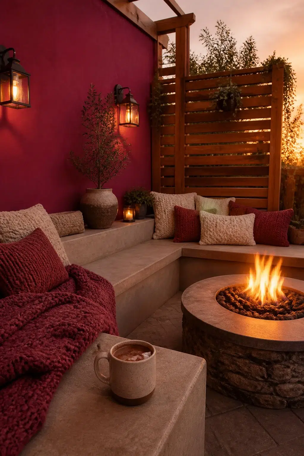 warm patio featuring Cerise by Sherwin-Williams