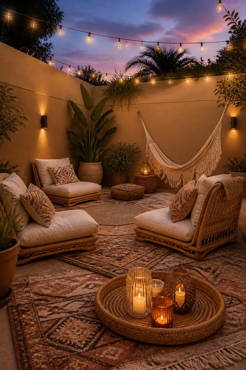boho patio featuring Chamois by Sherwin-Williams