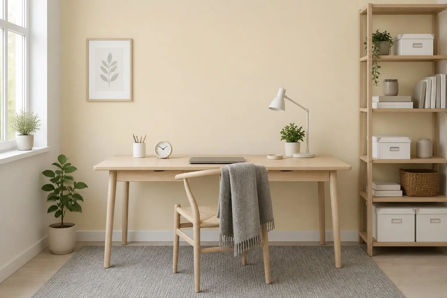 Chamomile paint color — Home Office (Scandinavian)
