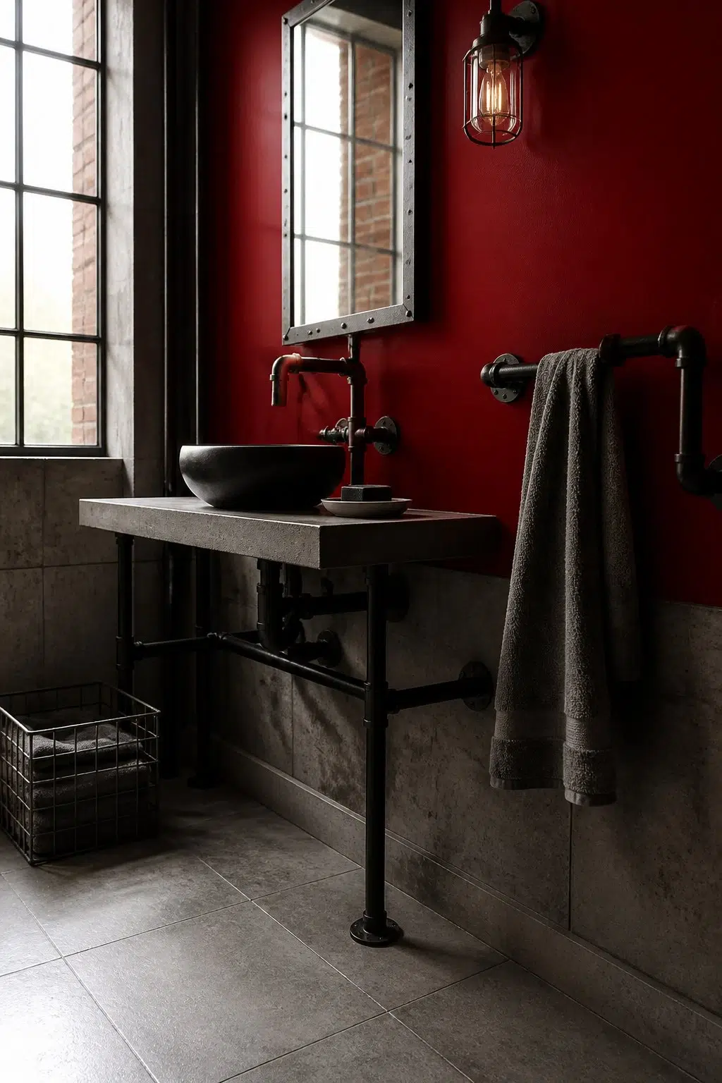 Chanticleer — industrial bathroom