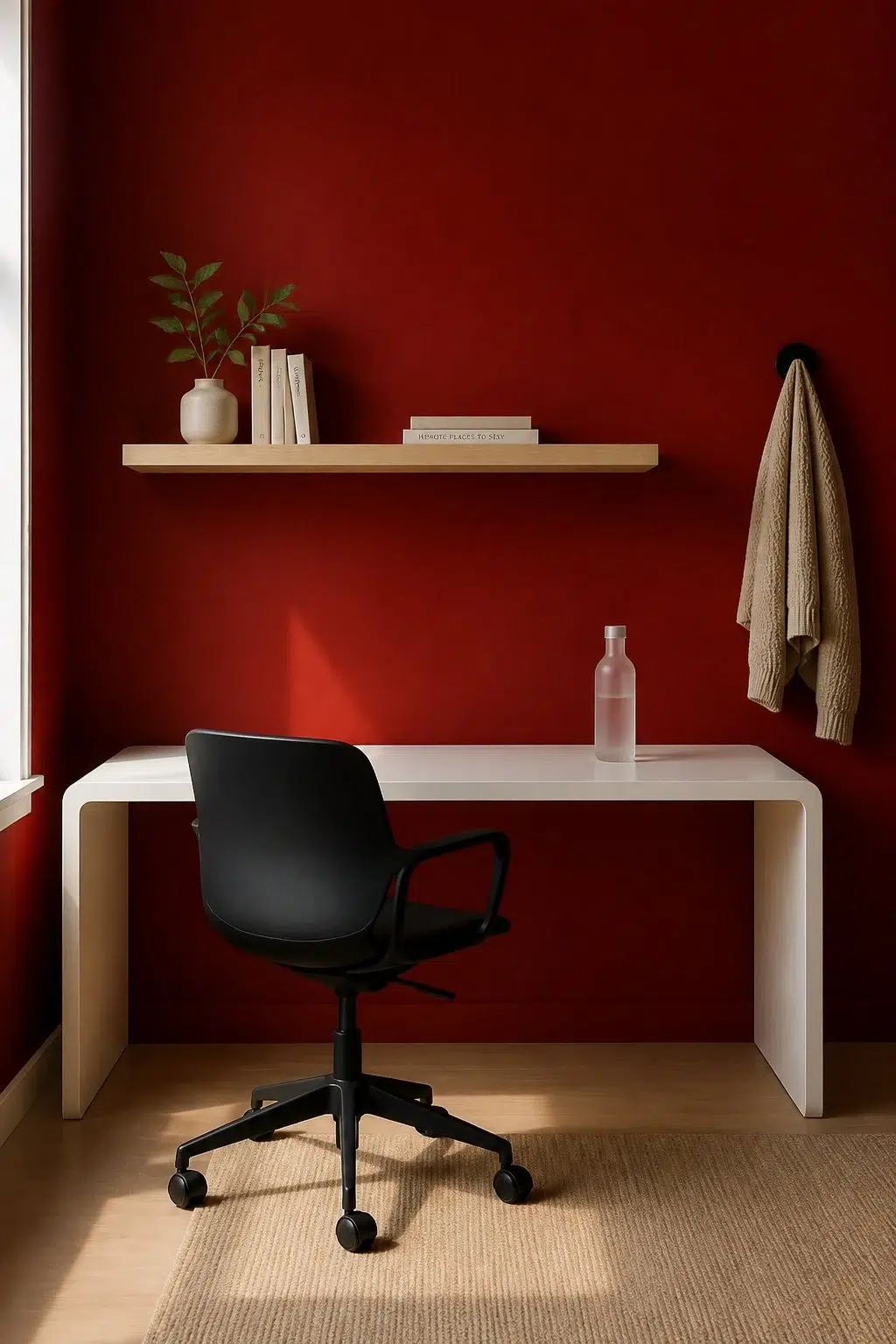 Sherwin-Williams Chanticleer in a minimalist home office