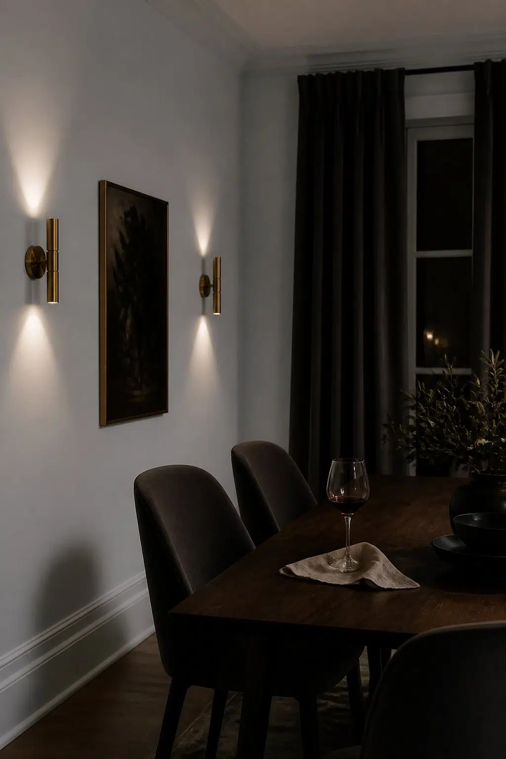 Chapeau Violet paint in a moody dining room