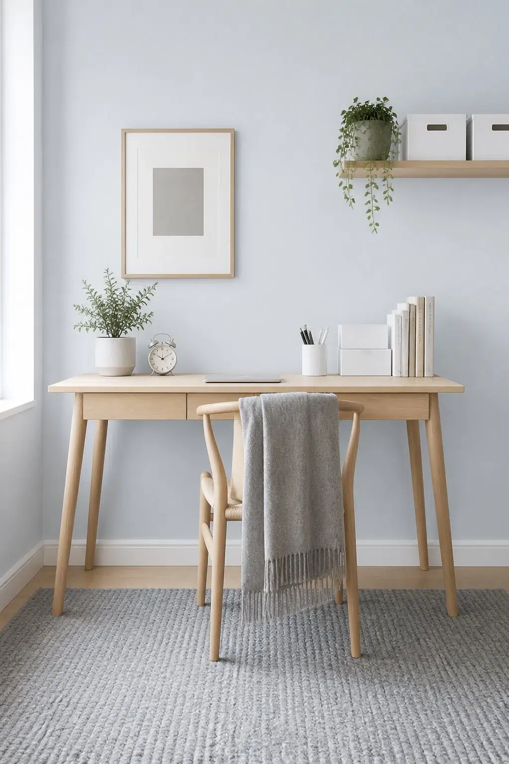 Sherwin-Williams Chapeau Violet in a scandinavian home office
