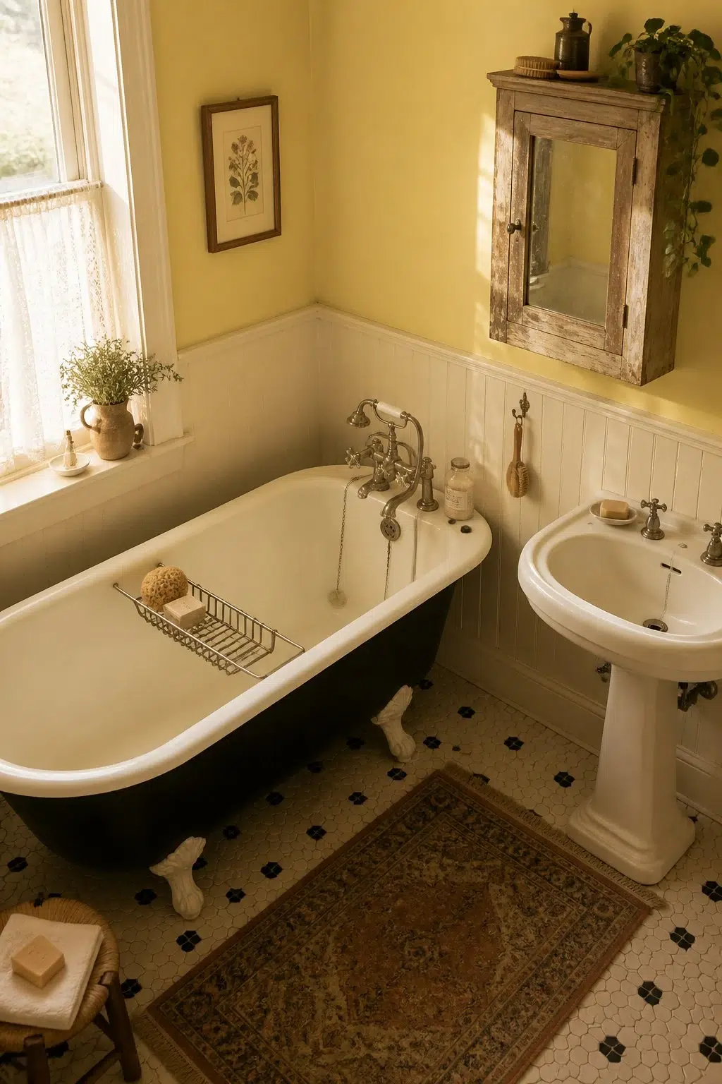 Chartreuse — vintage bathroom