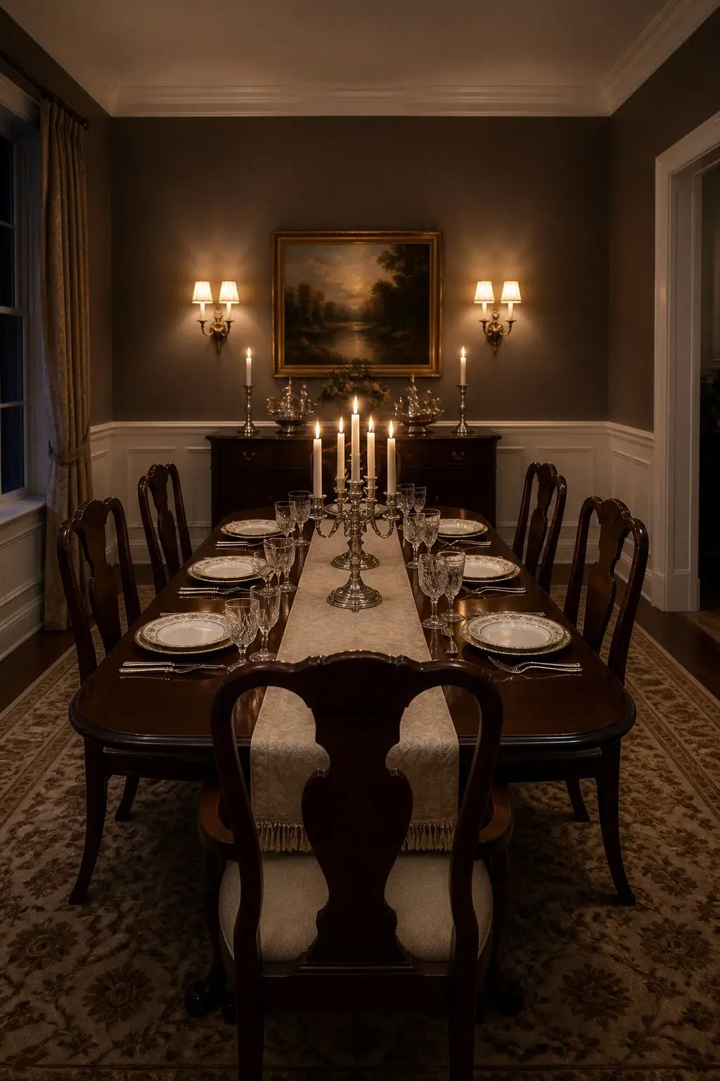 Chateau Brown paint in a traditional dining room