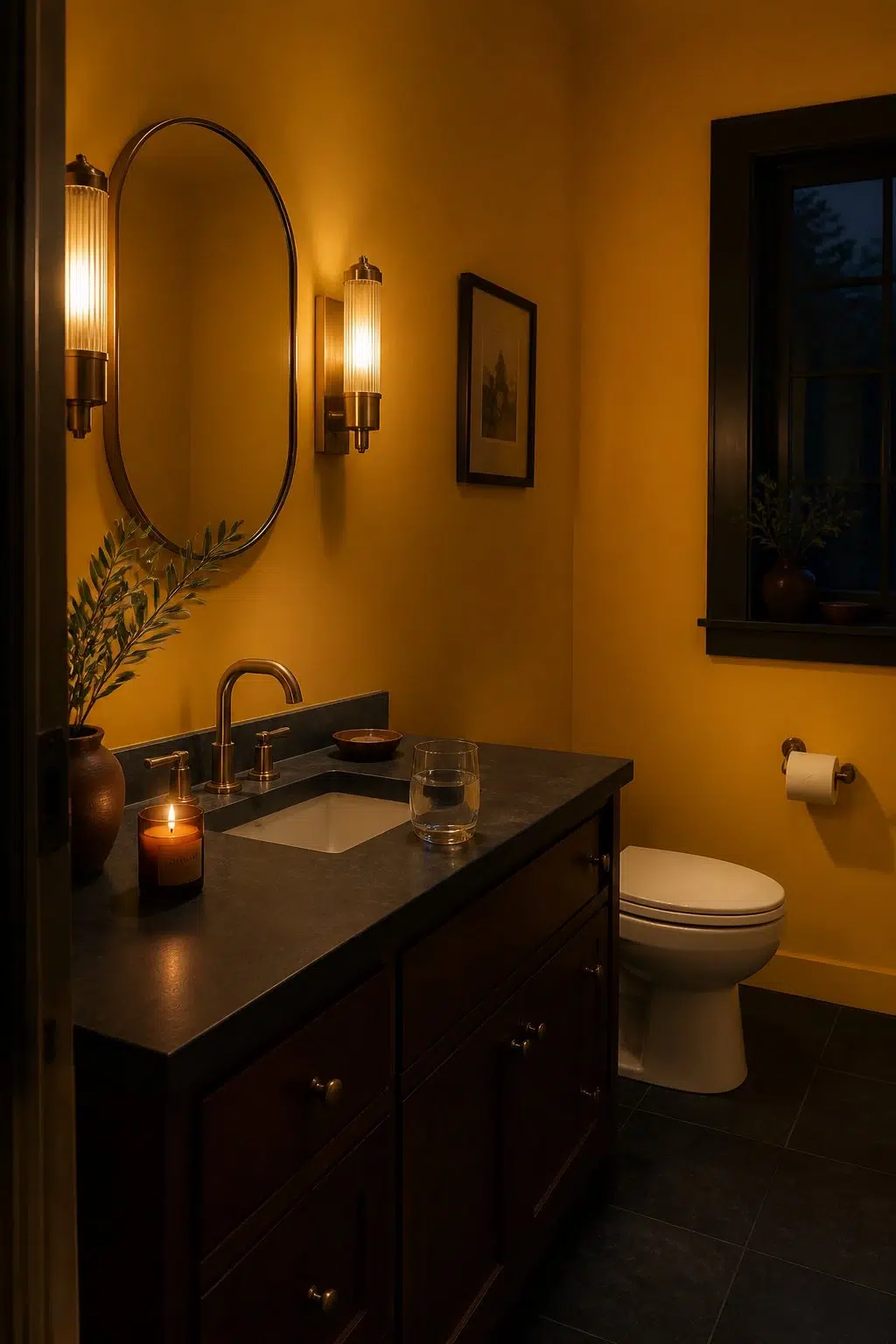 Cheerful — moody bathroom