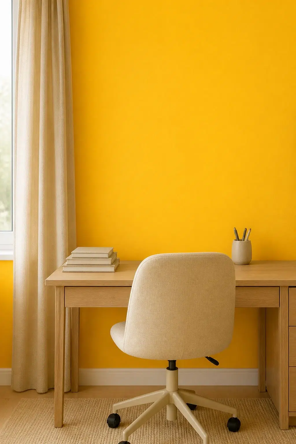 Sherwin-Williams Cheerful in a neutral home office