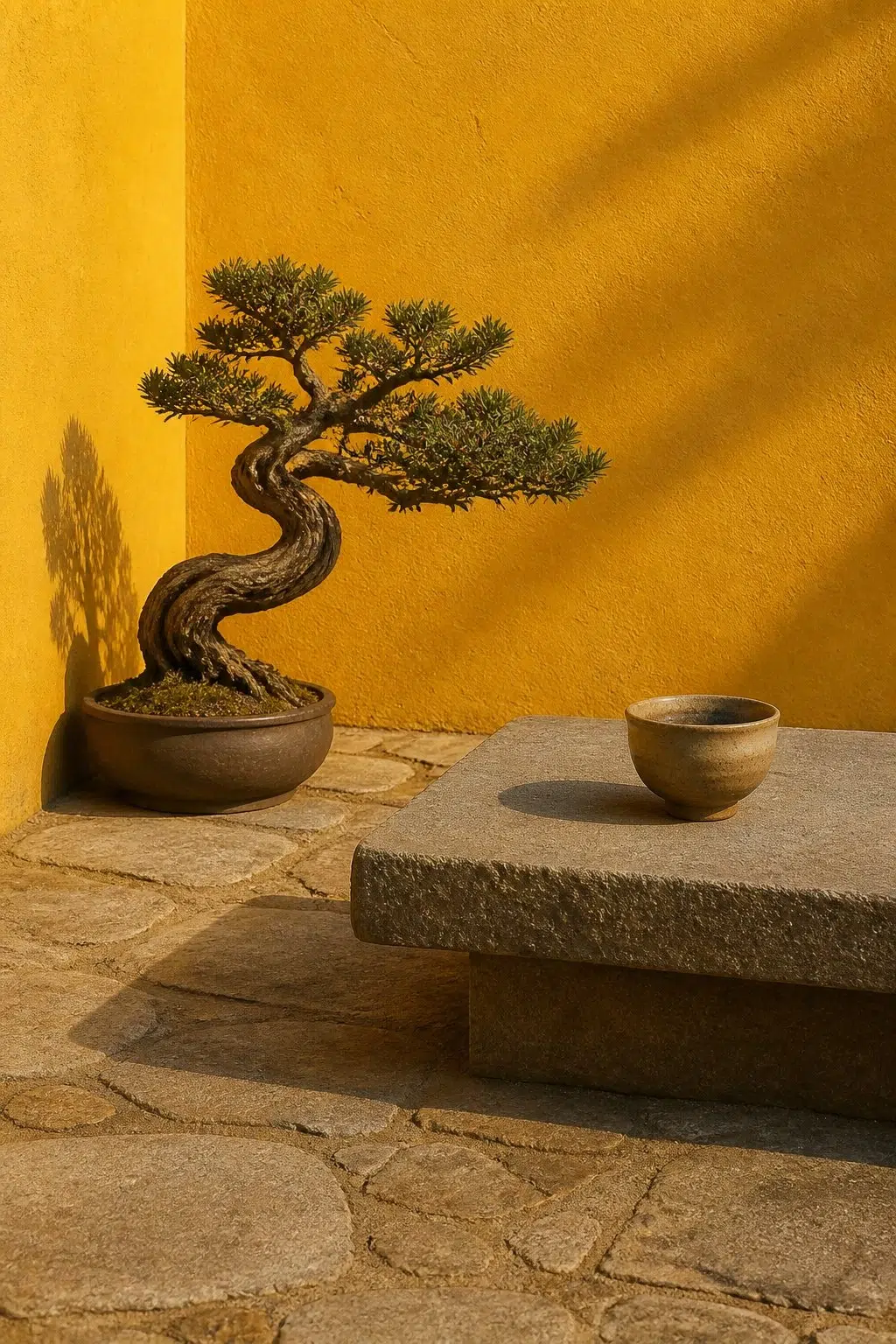 wabi-sabi patio featuring Cheerful by Sherwin-Williams
