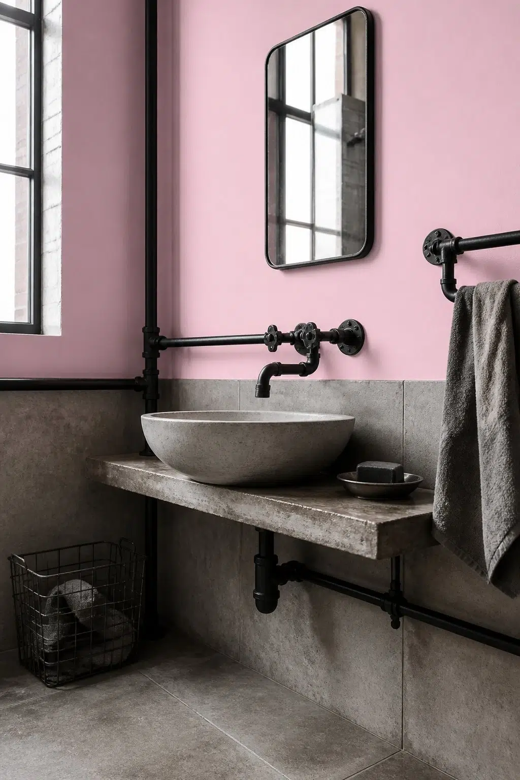 Childlike — industrial bathroom
