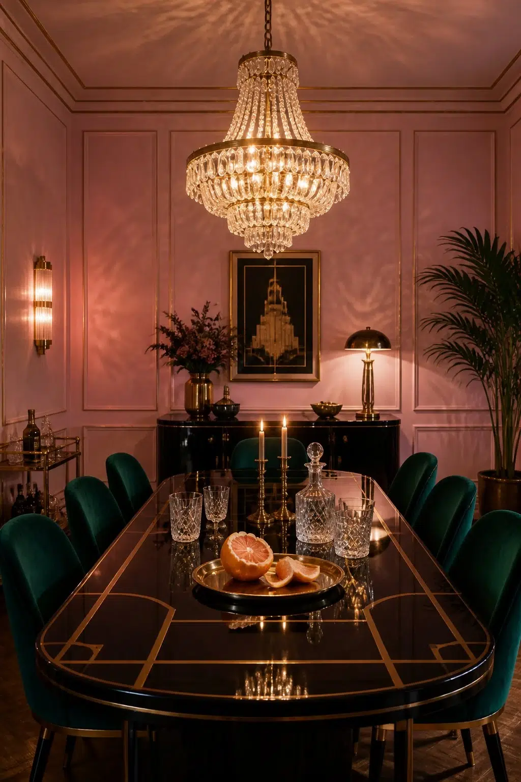 Childlike paint in a art deco dining room