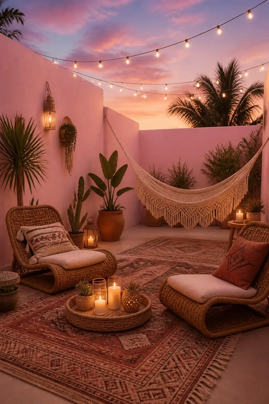 boho patio featuring Childlike by Sherwin-Williams