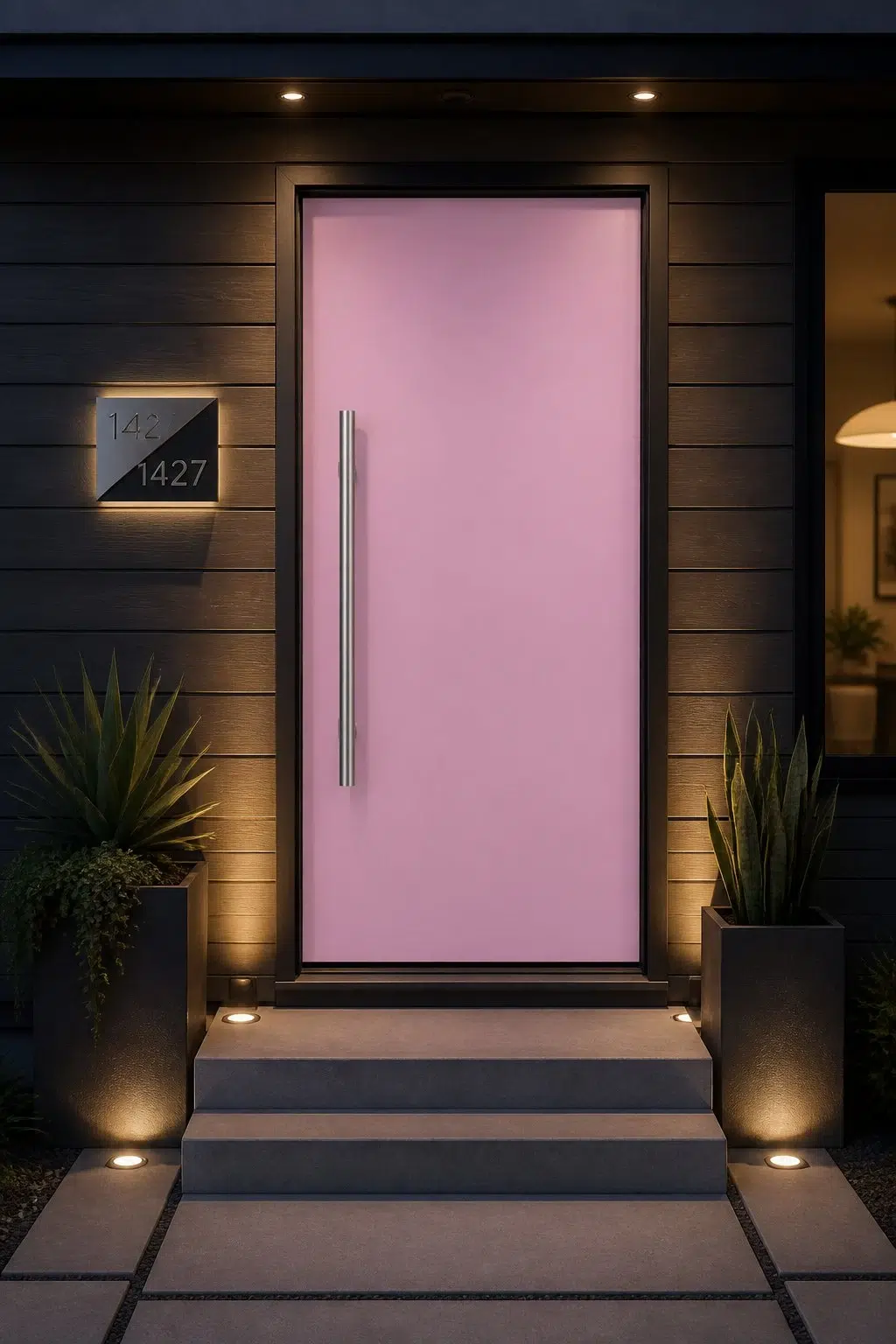 stylish front door featuring Child's Play by Sherwin-Williams