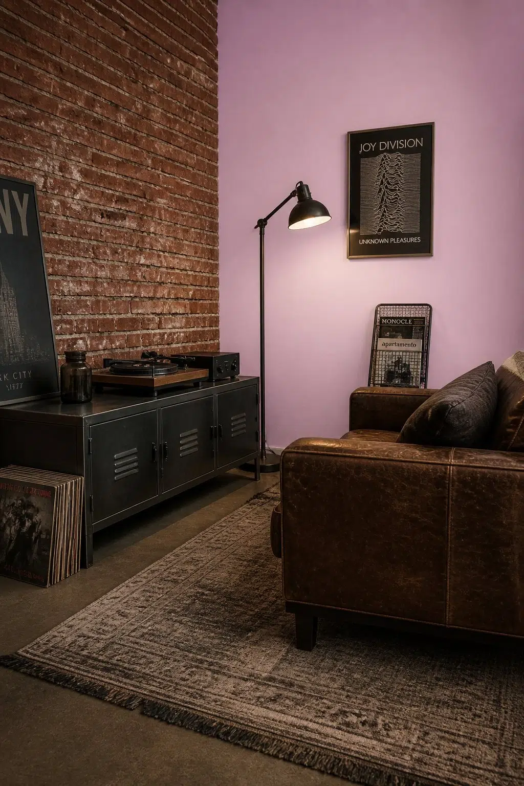 A industrial living room painted in Child's Play