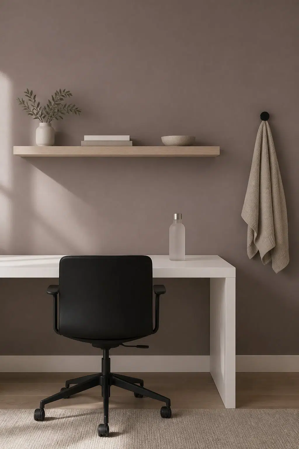 Sherwin-Williams Chinchilla in a minimalist home office