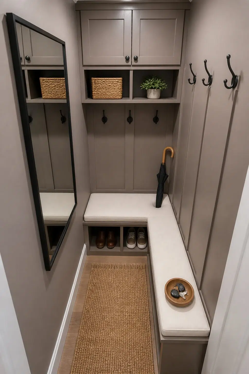 Chinchilla paint in a small mudroom