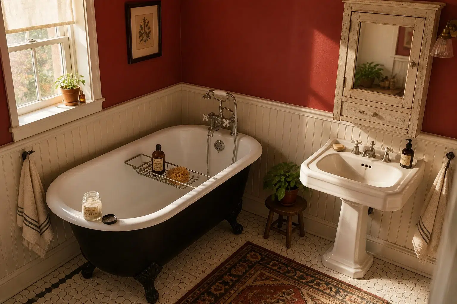 Chinese Red paint color — Bathroom (Vintage)