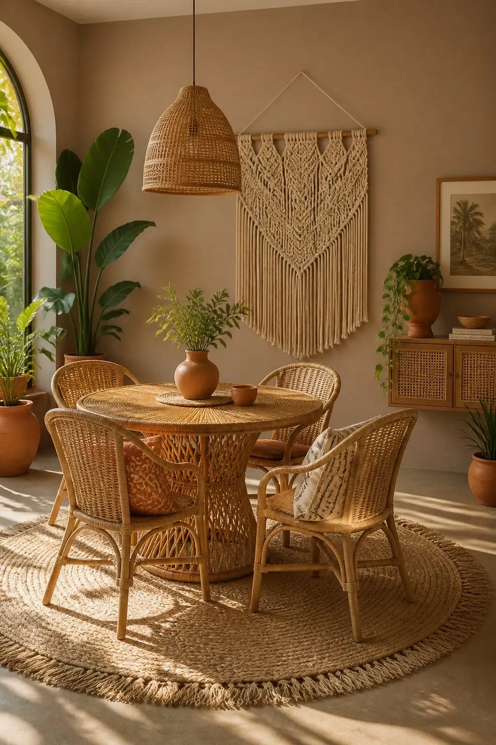 Chocolate Powder paint in a boho dining room