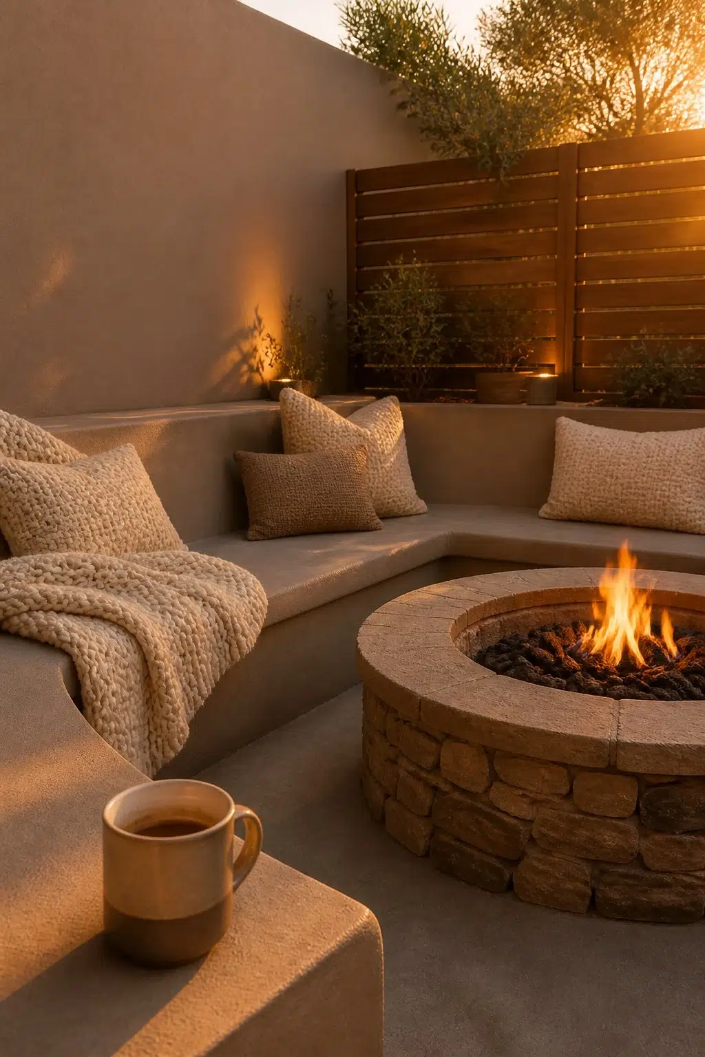 warm patio featuring Chocolate Powder by Sherwin-Williams