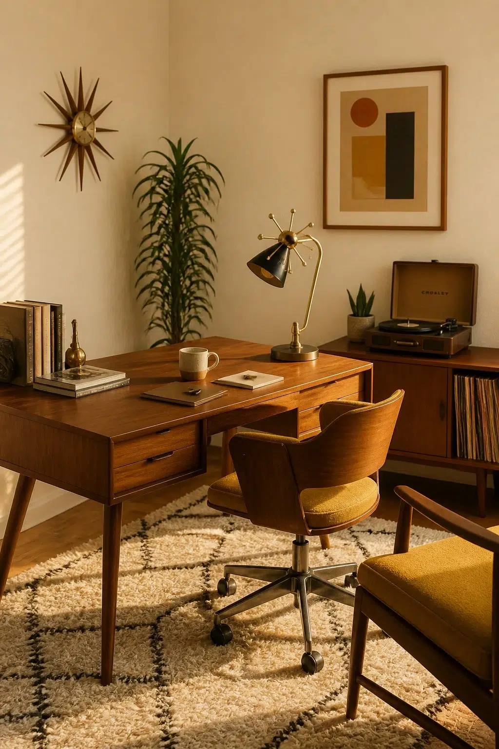 Sherwin-Williams Chopsticks in a mid century home office