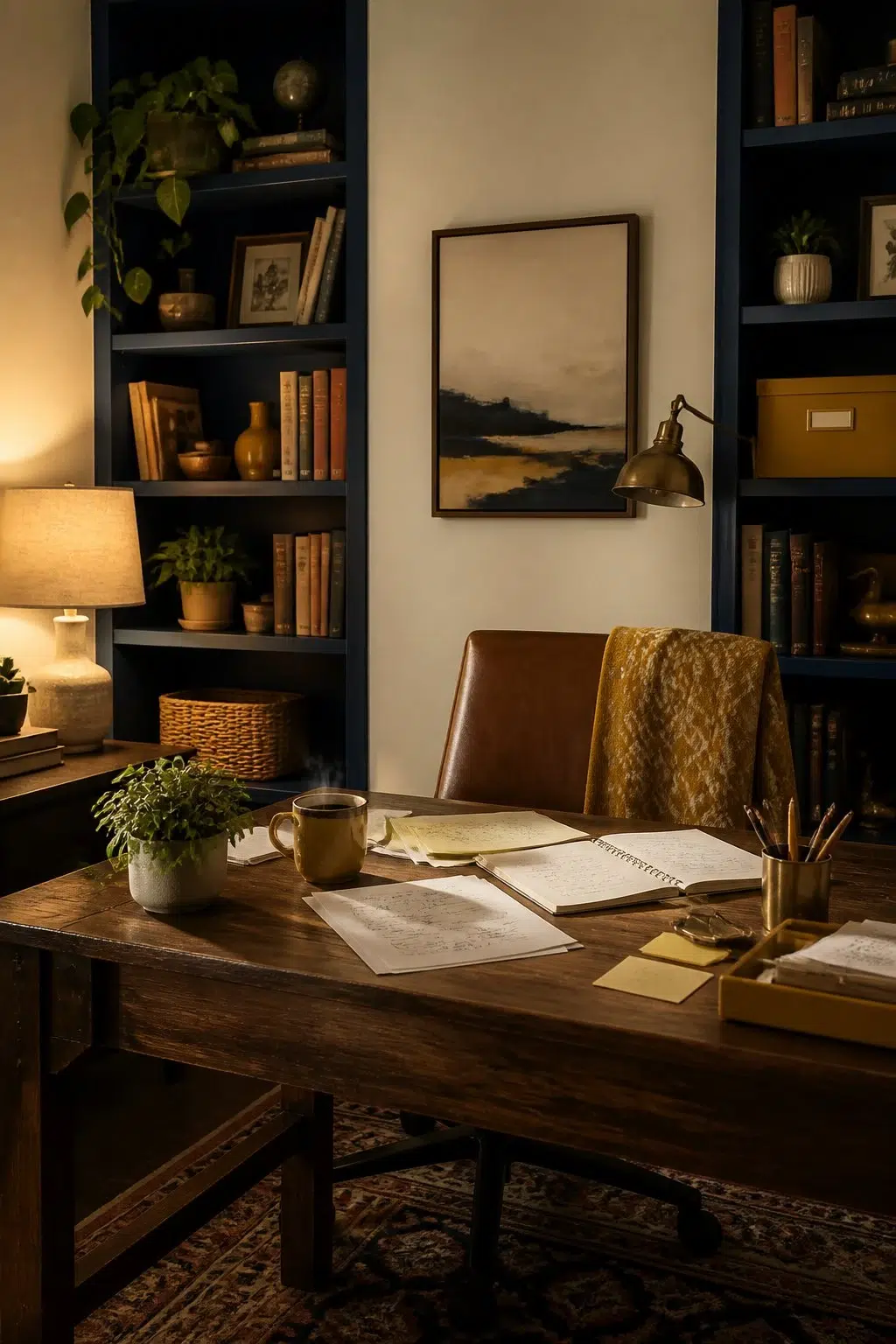 Sherwin-Williams Citrine in a unique home office