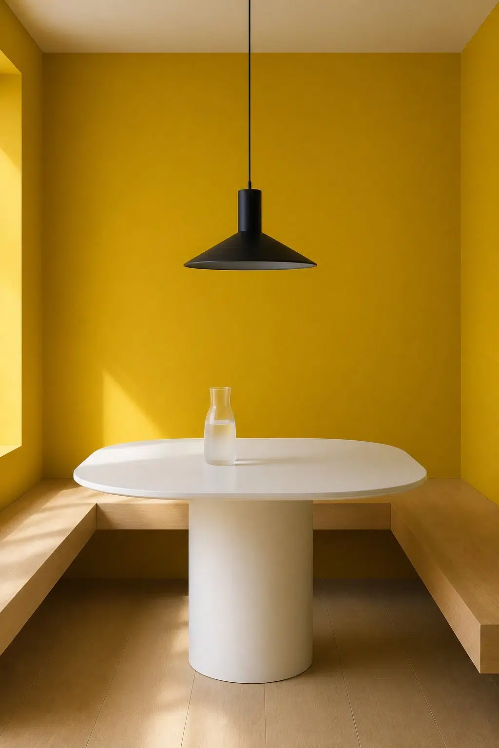 Citronella paint in a minimalist dining room