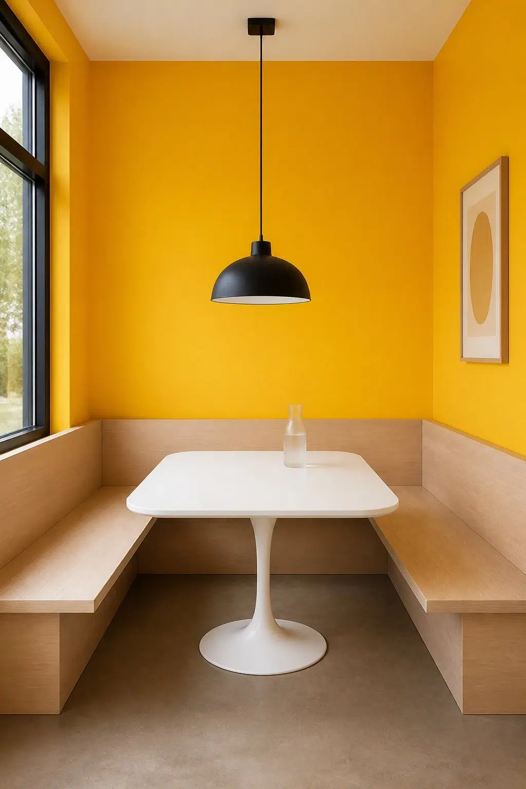 Citrus paint in a minimalist dining room