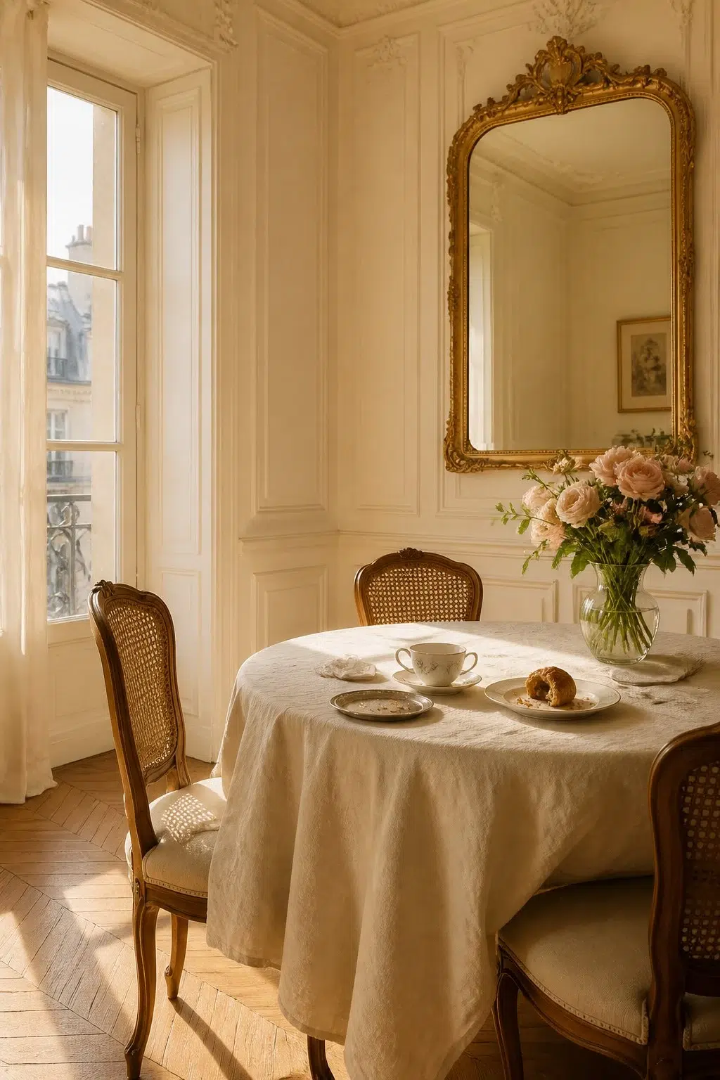 Classic Ivory paint in a parisian dining room