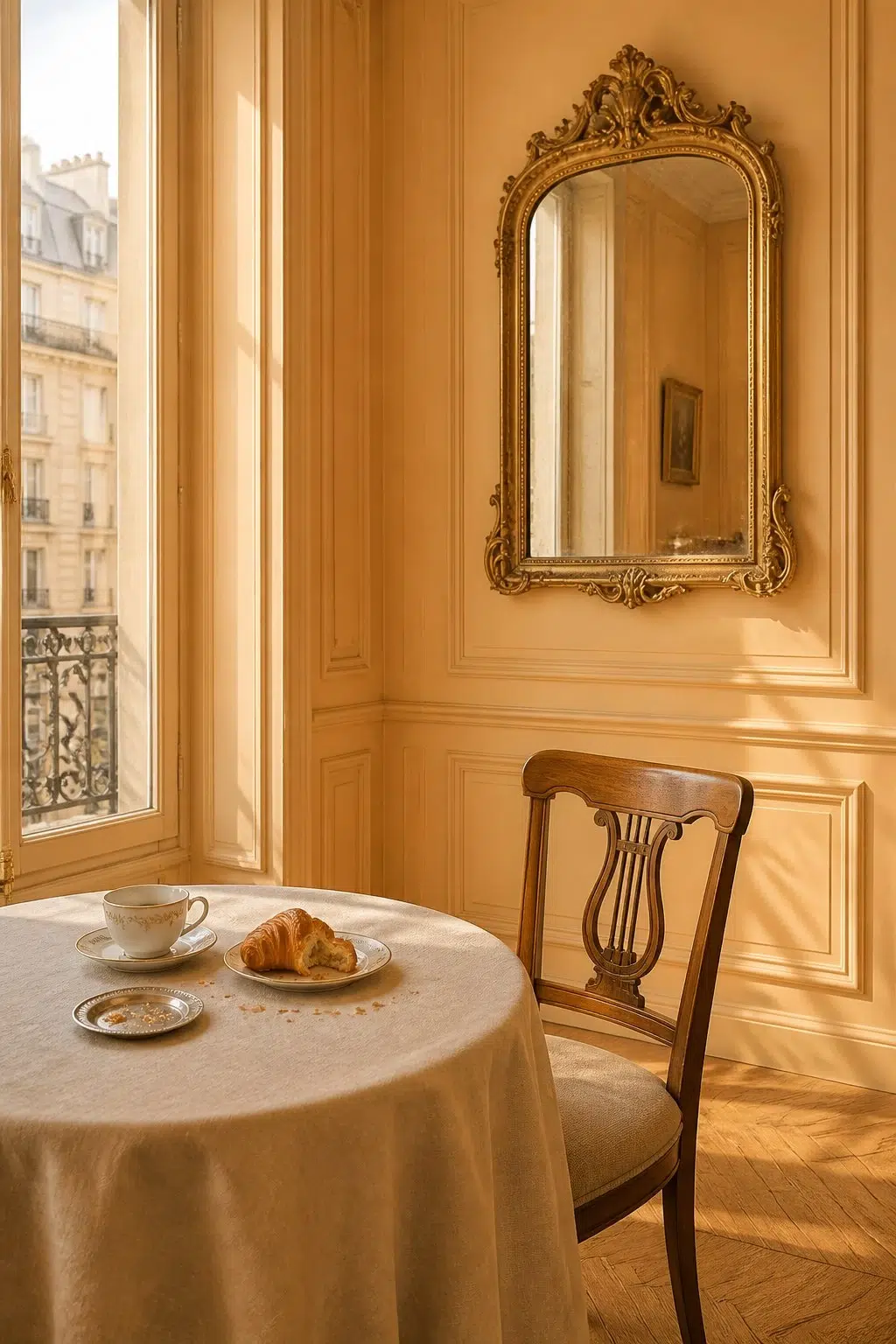 Classical Gold paint in a parisian dining room