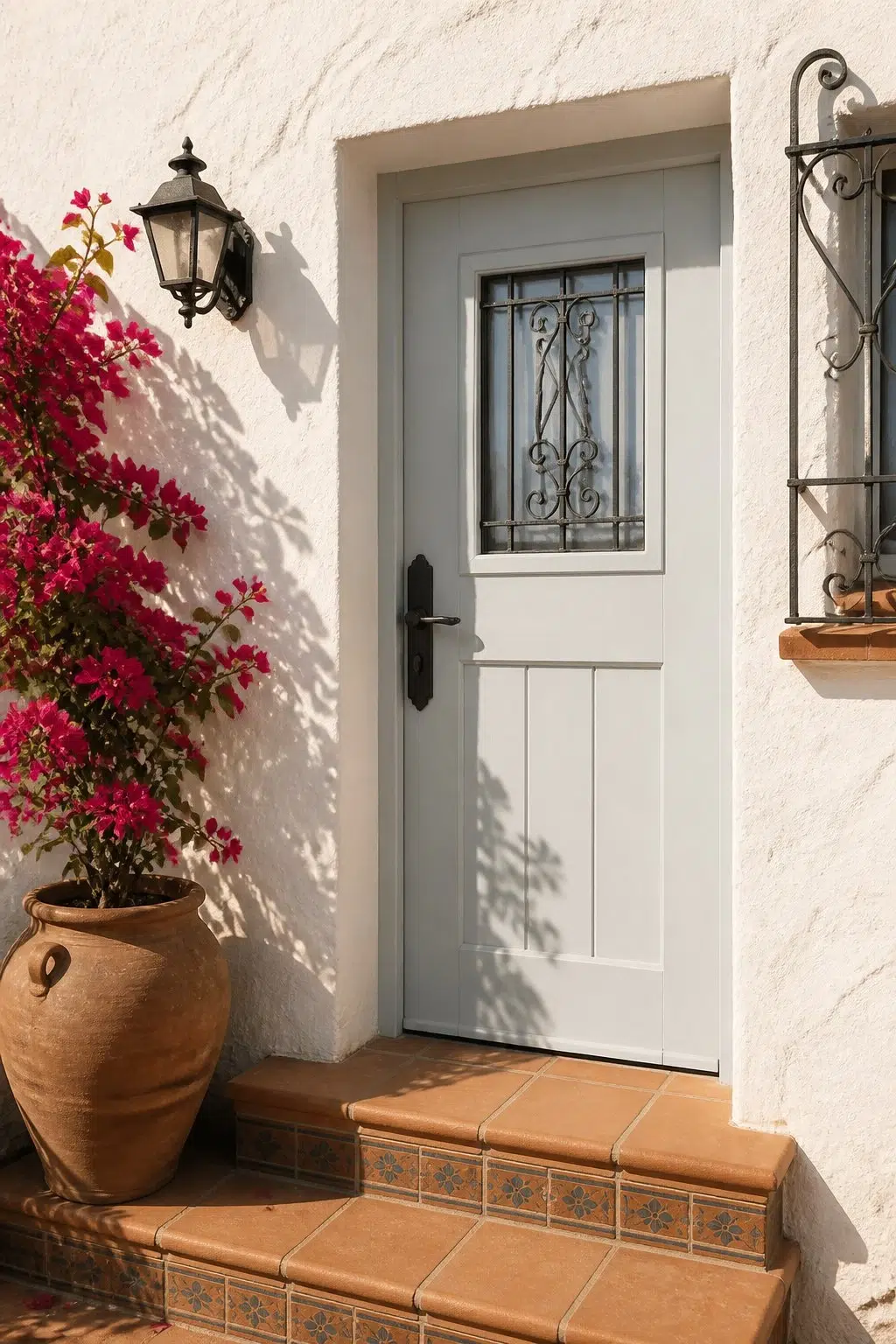 mediterranean front door featuring Clean Slate by Sherwin-Williams