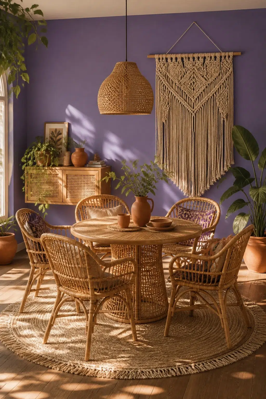 Clematis paint in a boho dining room