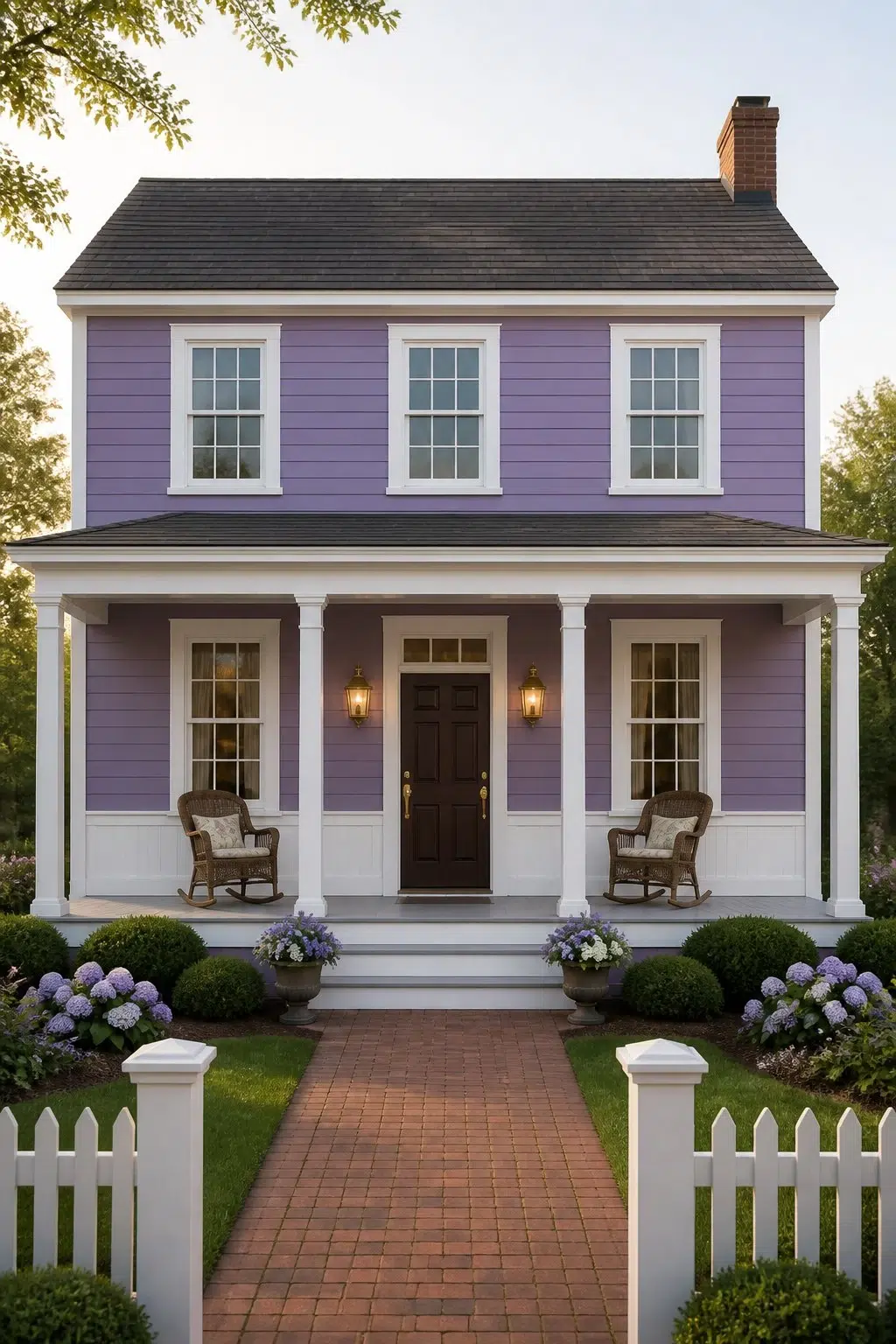 Clematis color — traditional house inspiration