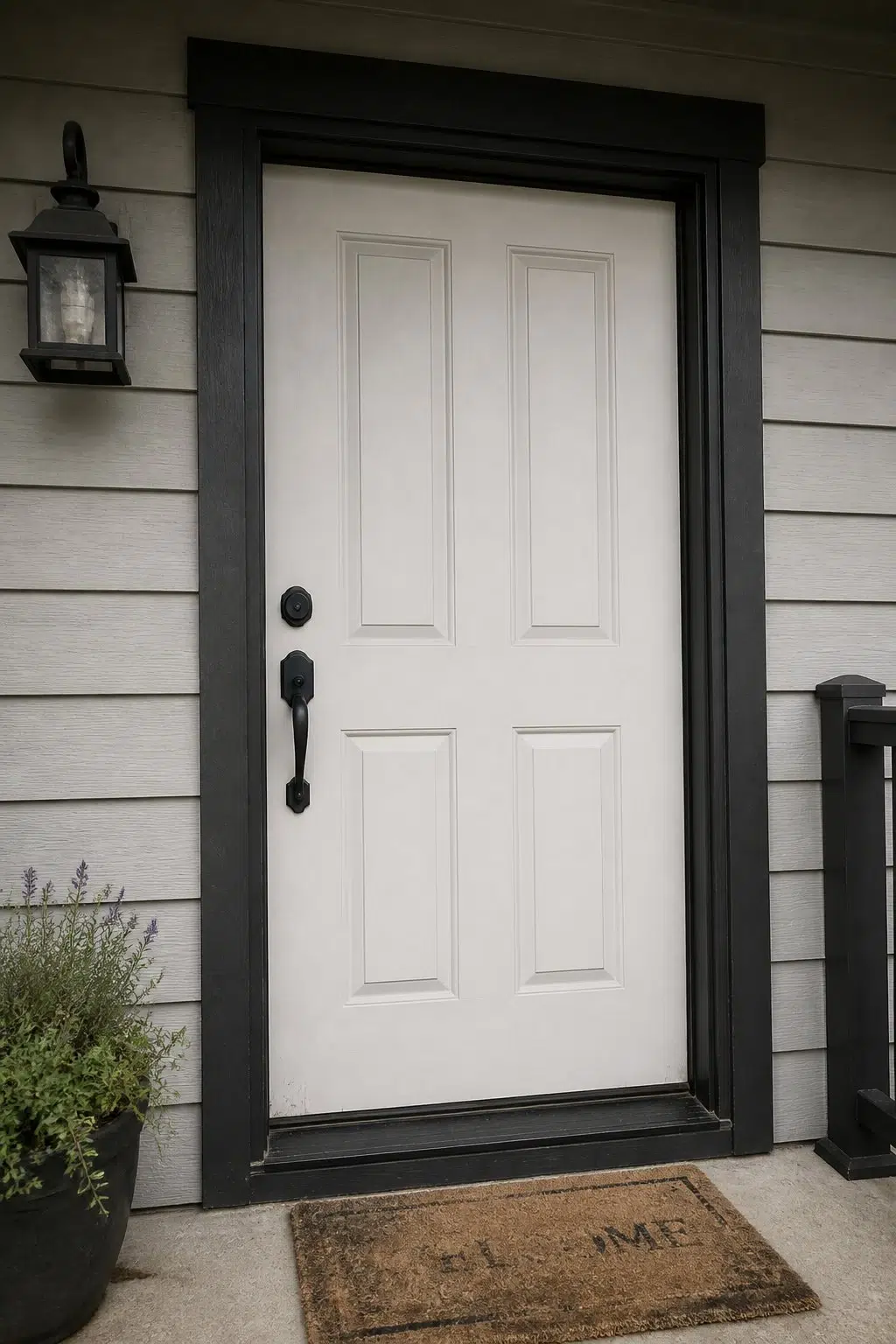 bold front door featuring Cloud Nine by Sherwin-Williams