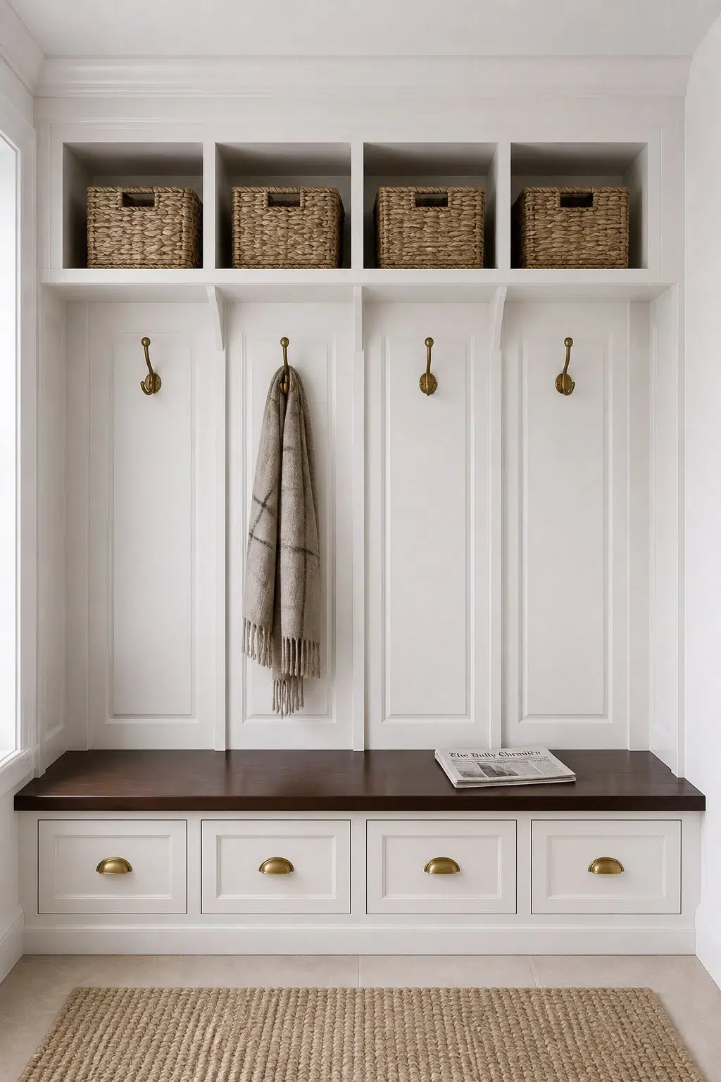 Cloud Nine paint in a traditional mudroom