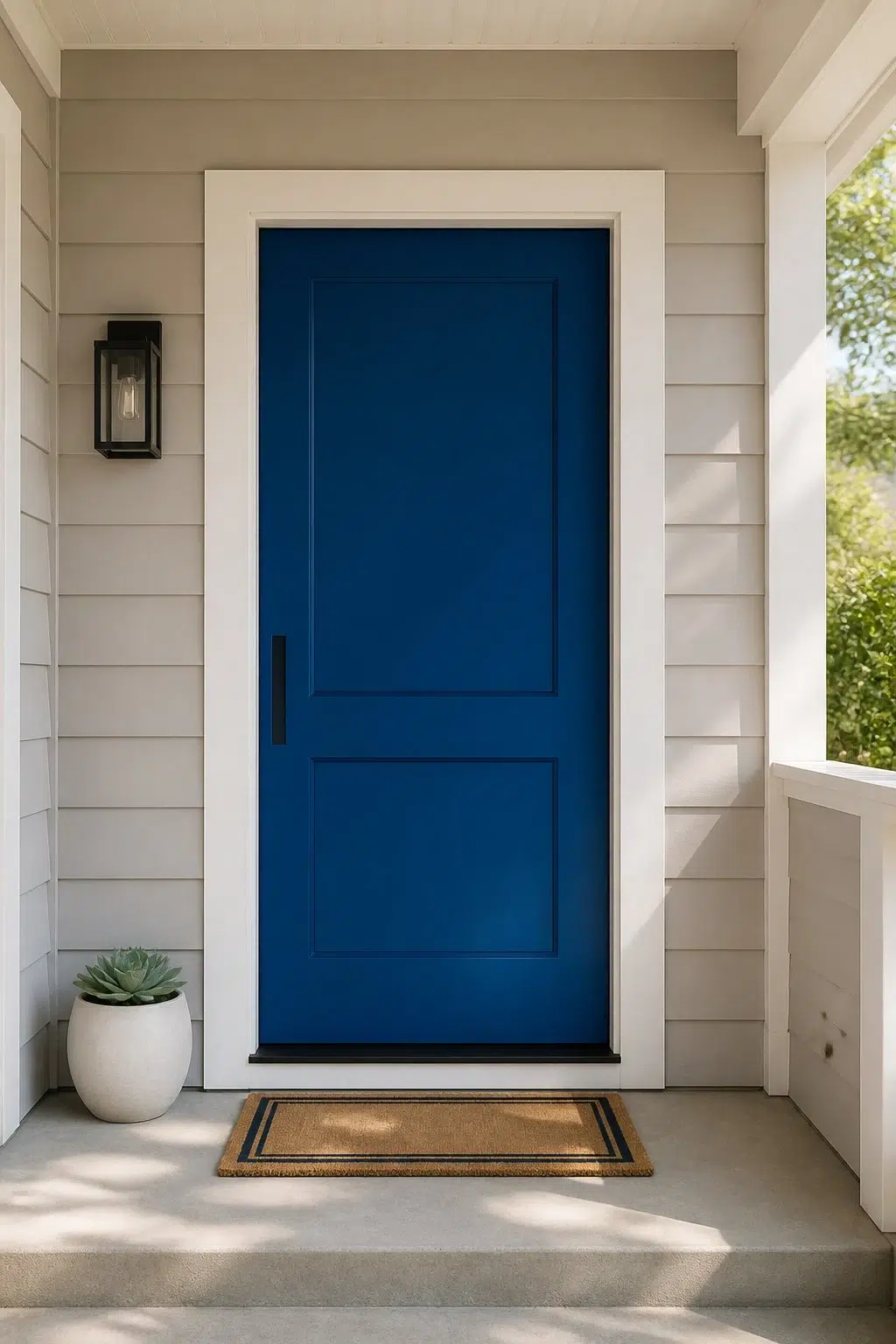 minimalist front door featuring Clover by Sherwin-Williams