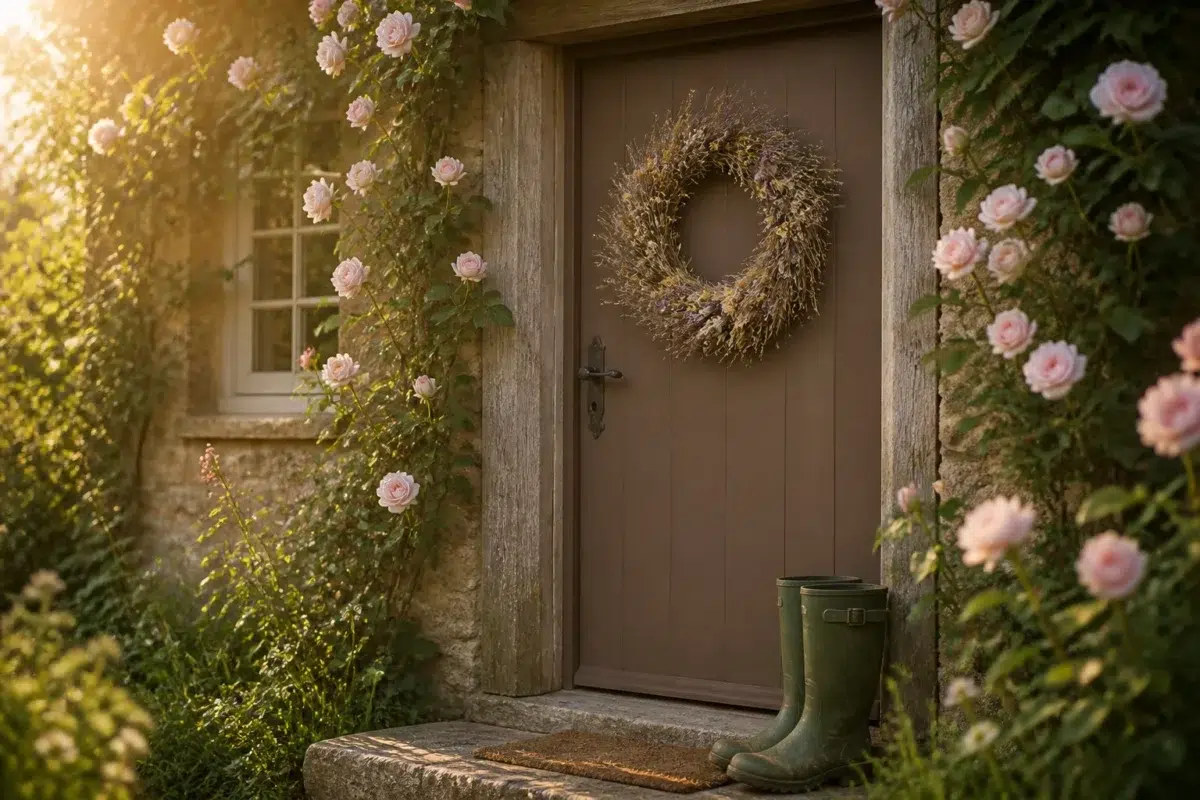 Cobble Brown paint color — Front Door (Cottagecore)