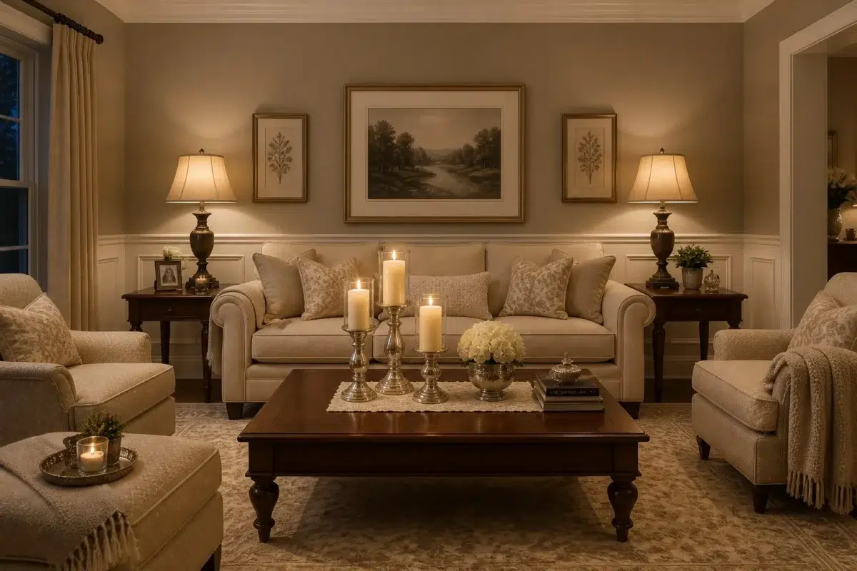 Cocoa Whip paint color — Living Room (Traditional)